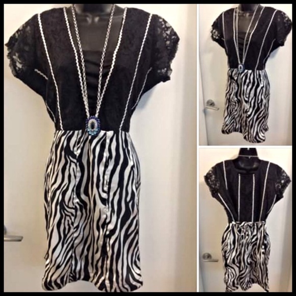 Dresses & Skirts - 10/$20 ZEBRA STYLE DRESS M